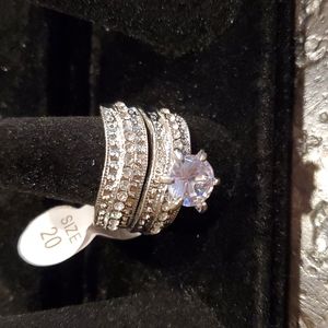 CZ Silver Ring Set Size 10